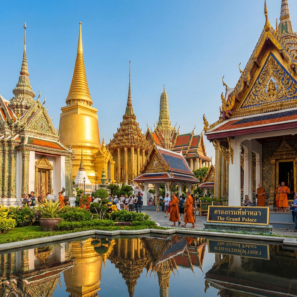 Grand Palais de Bangkok avec architecture dorée